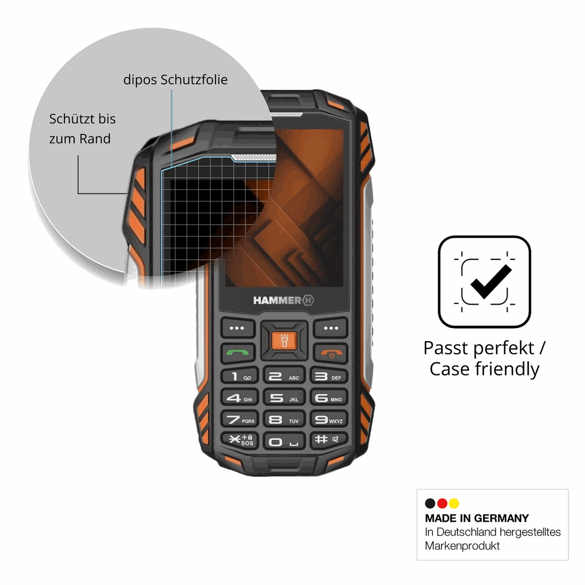 2x 9H Schutzfolie matt für Hammer Power Plus LTE Panzerfolie