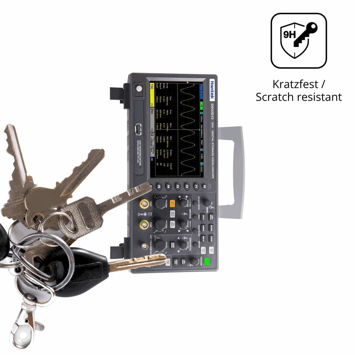 dipos Displayschutz für Hantek DSO2D15 Oscilloscope, transparente Oberfläche, perfekte Passform auch für die Rundungen