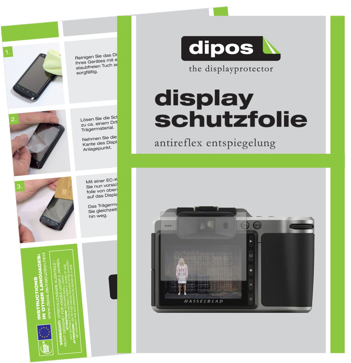 Matte Displayschutzfolie von dipos passend für Hasselblad X1D II 50C, präziser Zuschnitt und blasenfrei montiert