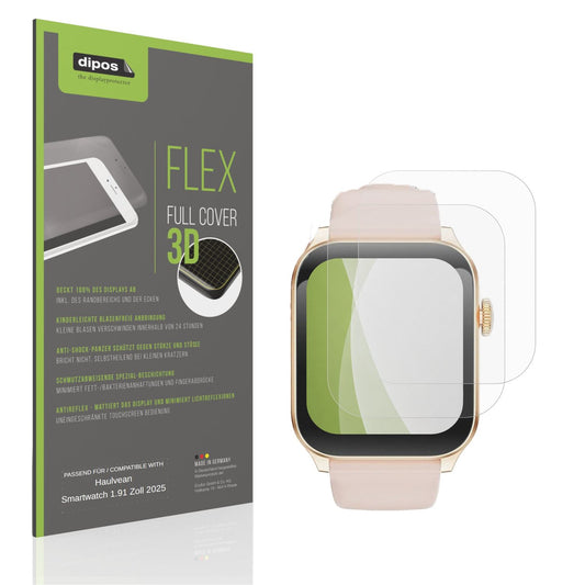 Matte Displayschutzfolie von dipos passend für Haulvean Smartwatch 1.91 Zoll 2025, 100% Displayabdeckung und blasenfreie Montage