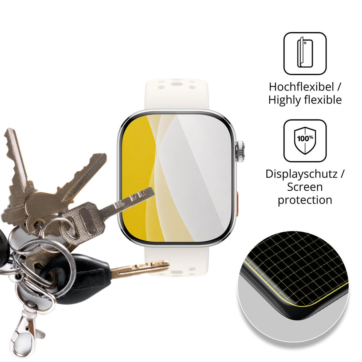 dipos Displayschutz für Haylou Watch Hyper, transparente Oberfläche, geringe Dicke und perfekte Passform