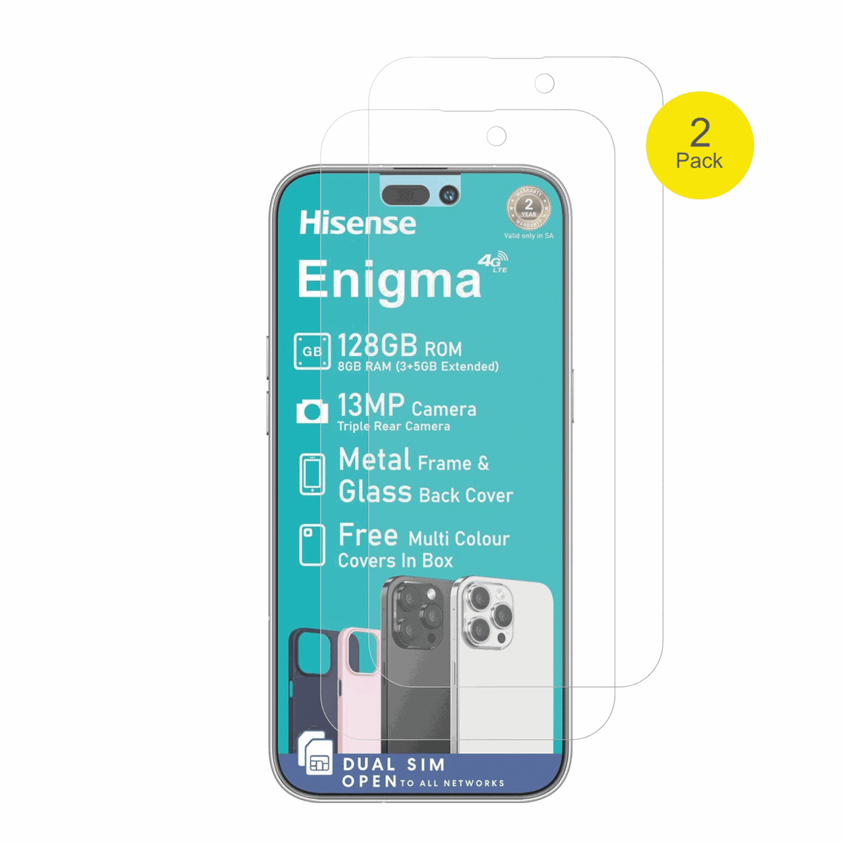 HisenseEnigma mit aufgebrachter dipos Flex Schutzfolie, glasklare Darstellung ohne Einschränkungen