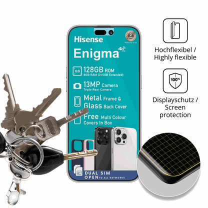 dipos Displayschutz für Hisense Enigma, transparente Oberfläche, geringe Dicke und perfekte Passform