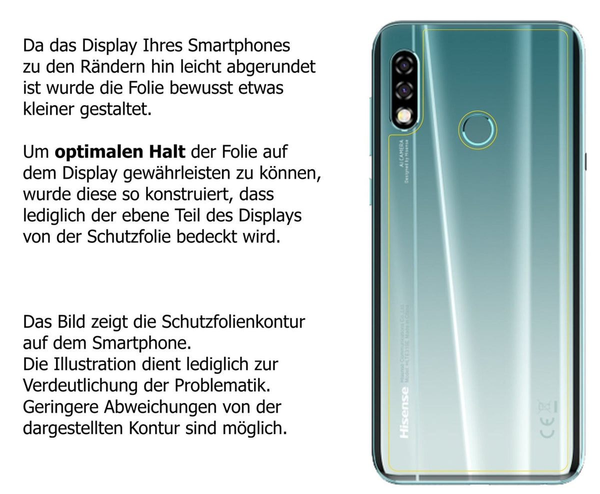 dipos Displayschutz für Hisense Infinity H30 Rückseite, mattierte Oberfläche, robuste Festigkeit und perfekte Passform
