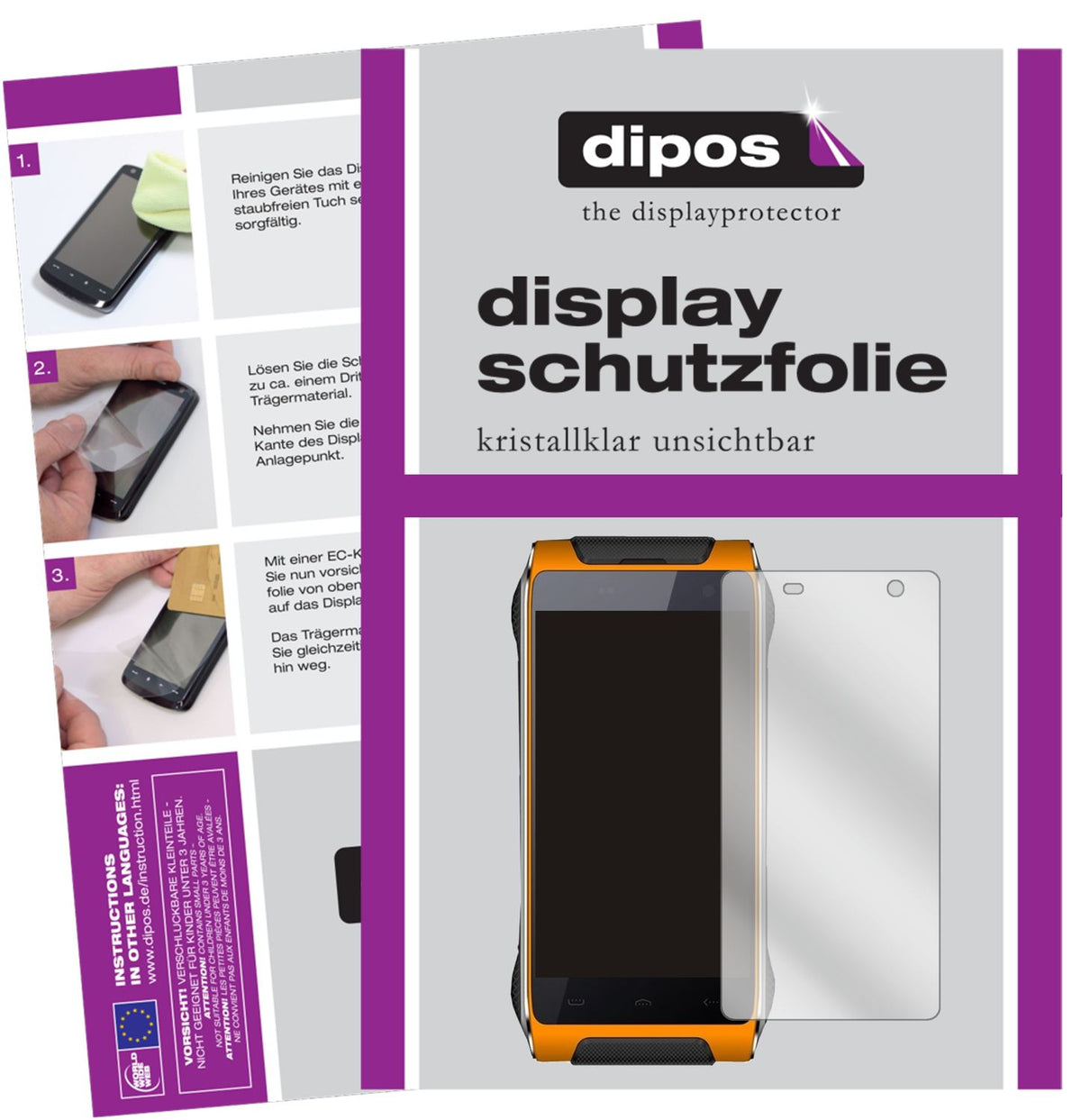 Klare Displayschutzfolie von dipos passend für Homtom HT20 Pro, präziser Zuschnitt und blasenfrei montiert
