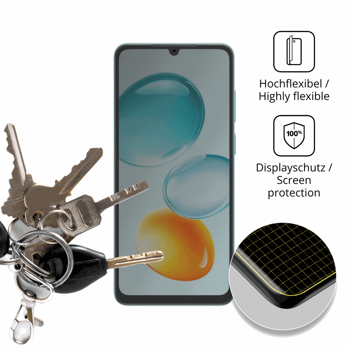 dipos Displayschutz für Honor Play 11C, mit Blickschutzfilter und perfekter Passform auch für die Rundungen
