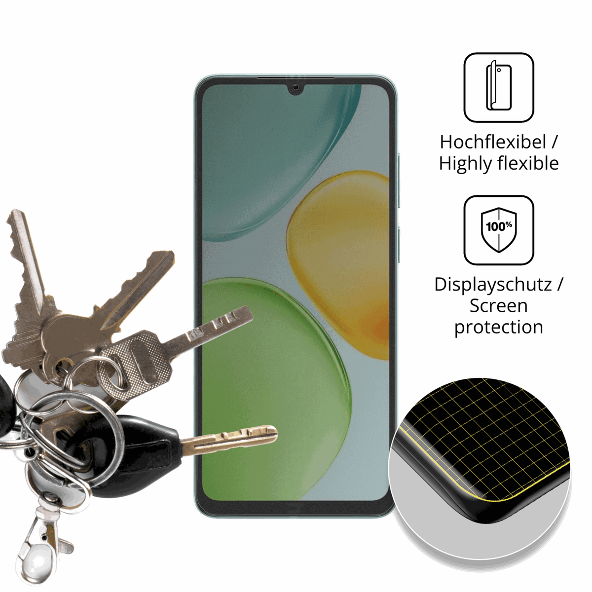 dipos Displayschutz für Honor X6d 5G, mit Blickschutzfilter und perfekter Passform auch für die Rundungen