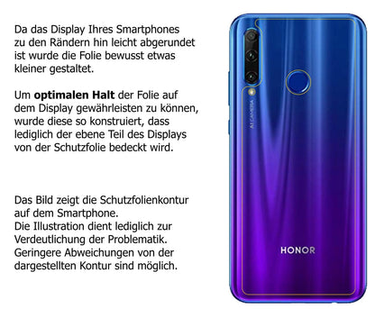 dipos Displayschutz für Honor 20E Rückseite, mattierte Oberfläche, robuste Festigkeit und perfekte Passform