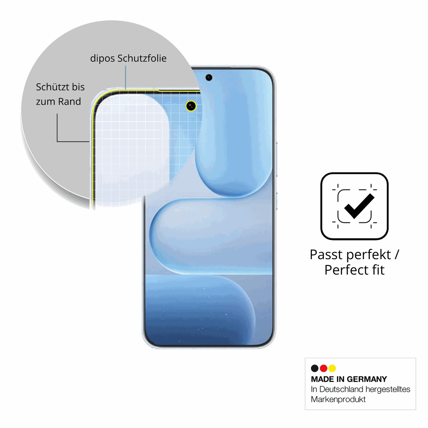 Besonders flexibler Displayschutz mit Anti-Shock-Schicht im Materialmix