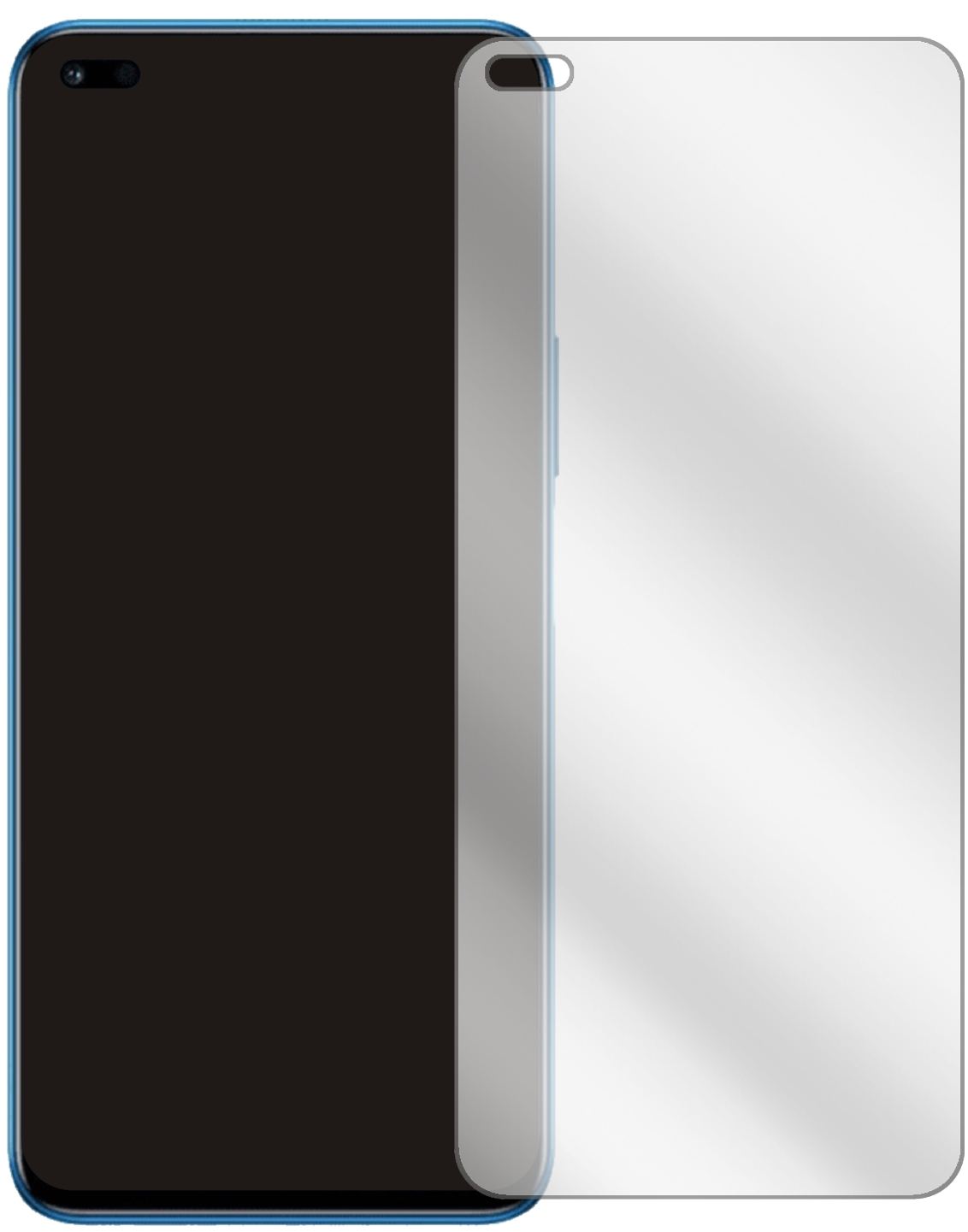 Honor50 Lite mit aufgebrachter dipos Displayschutzfolie, glasklare Darstellung ohne Einschränkungen