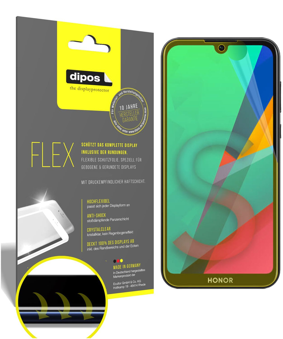3x 3D Full Cover Schutzfolie für Honor 8S