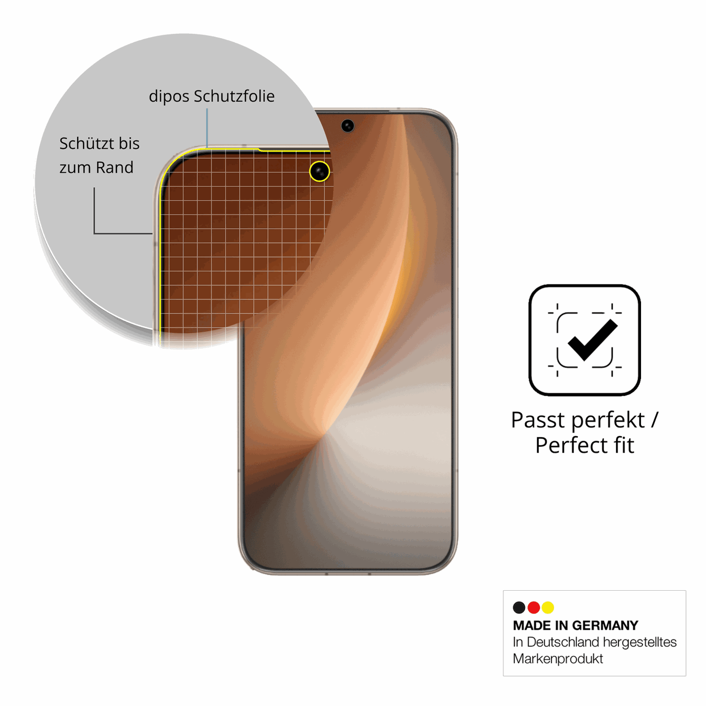 Besonders flexibler Displayschutz mit Anti-Shock-Schicht im Materialmix