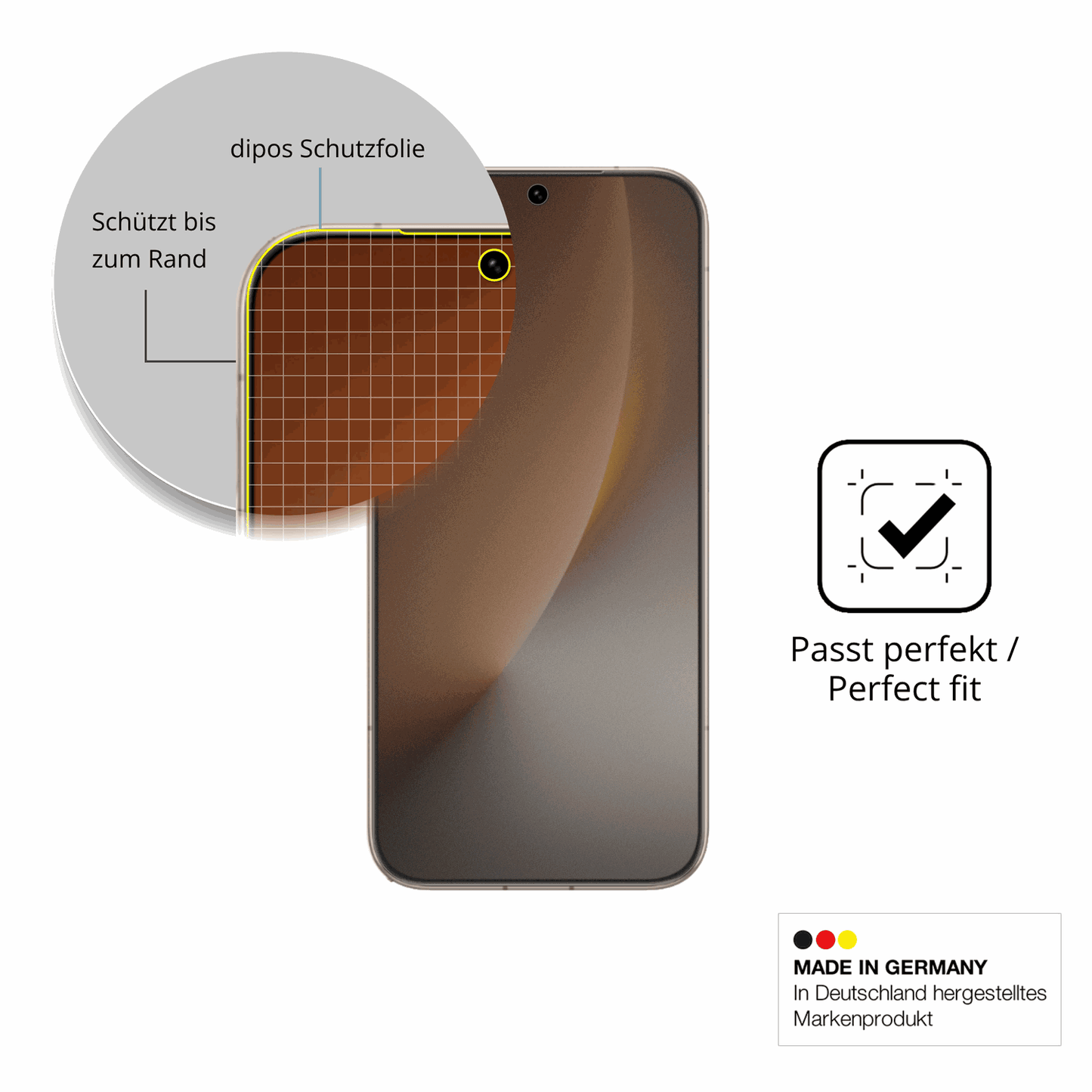 Schutz gegen Kratzer auf dem honormagic 8 Glas durch Schlüssel, Stöße gegen die Tischkante oder Stürze