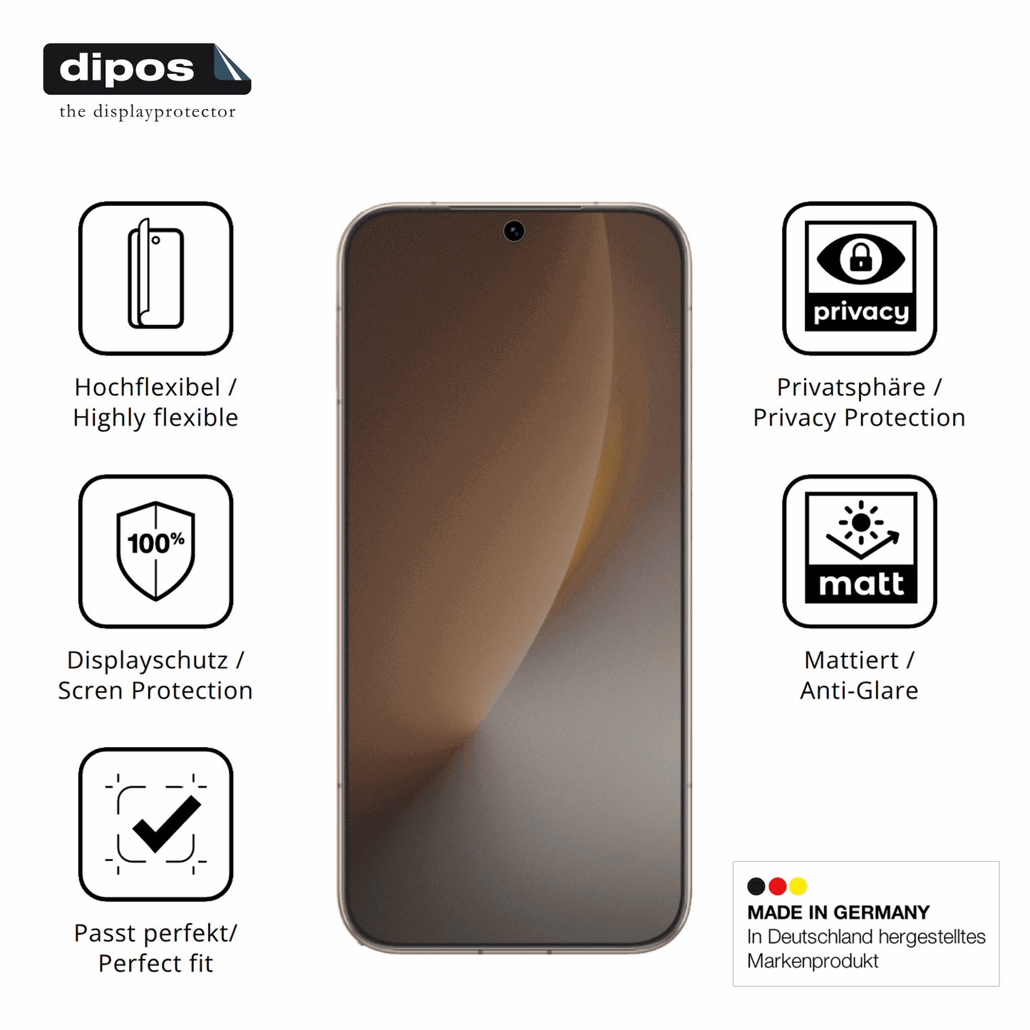 Flexible TPU-Folie passend zugeschnitten für honormagic 8, mit Privatsphäre-Schutz durch Sichtschutz-Folie