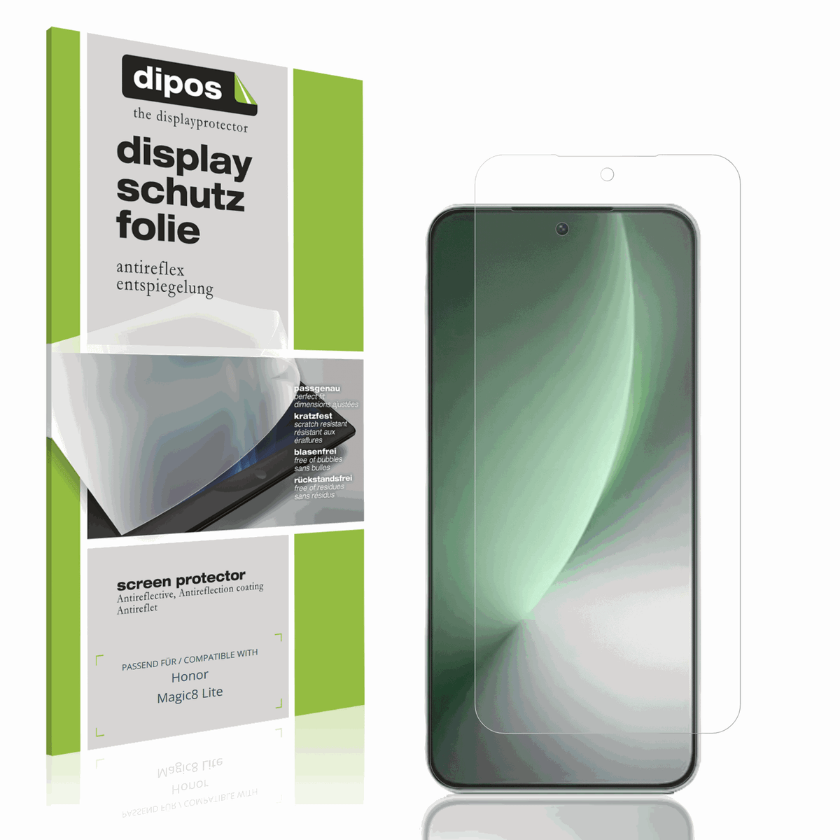 Matte Displayschutzfolie von dipos passend für Honor Magic8 Lite, präziser Zuschnitt und blasenfrei montiert