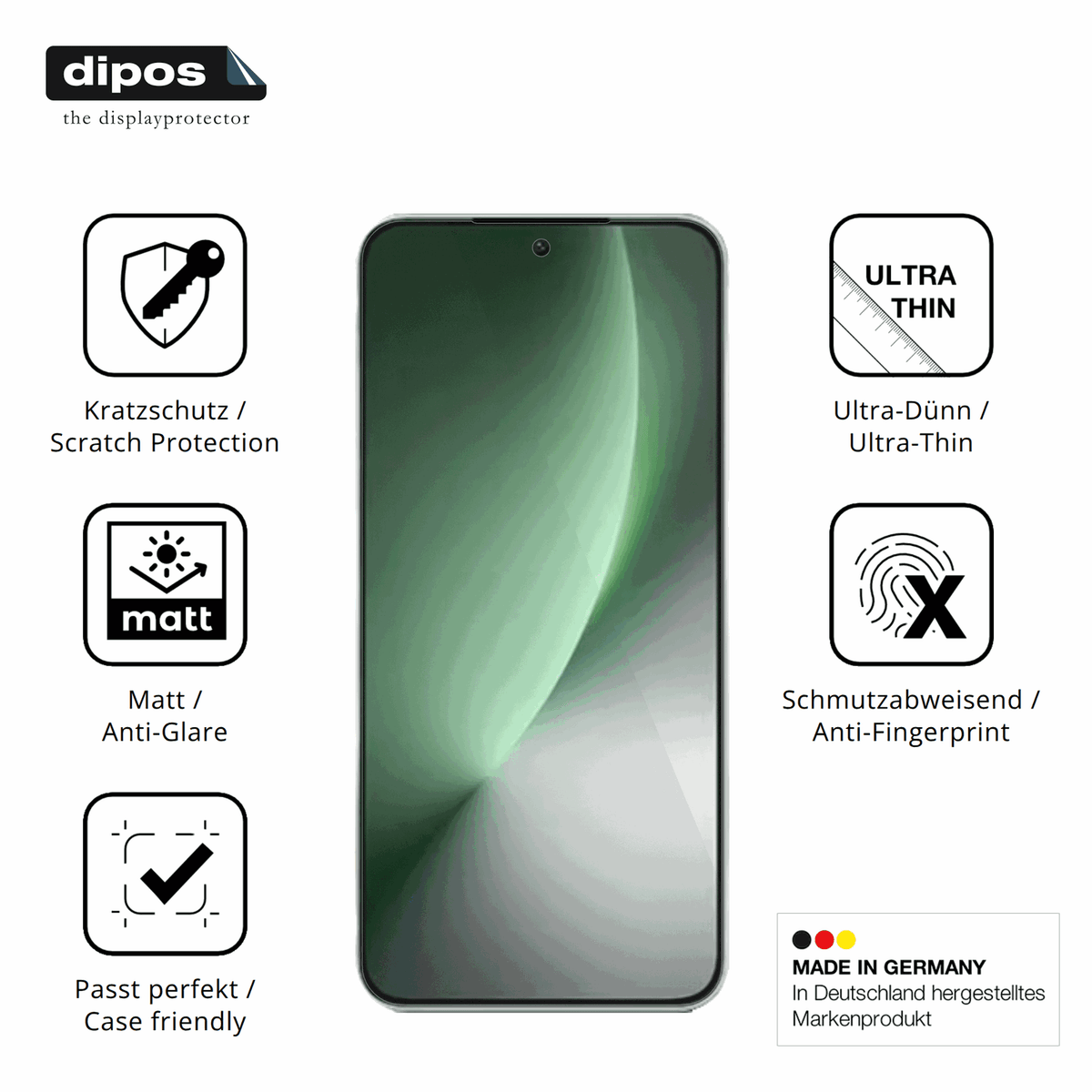 Displayschutz hergestellt in Deutschland, höchste Qualität made in Germany
