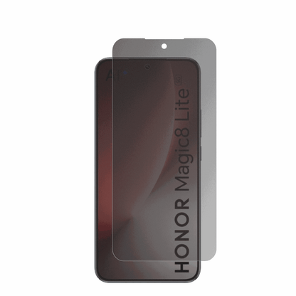 HonorMagic 8 Lite mit aufgebrachter dipos Flex Schutzfolie, die seitliche Einblicke blockiert