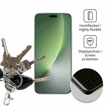 dipos Displayschutz für honormagic 8 pro, transparente Oberfläche, perfekte Passform auch für die Rundungen