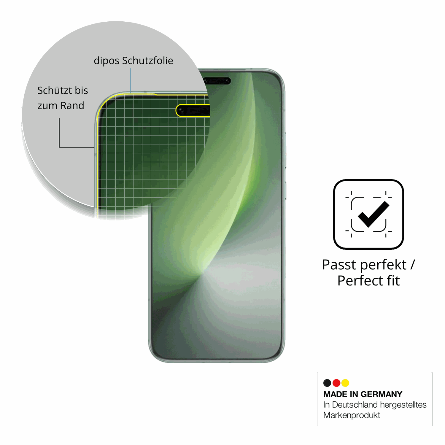 Besonders flexibler Displayschutz mit Anti-Shock-Schicht im Materialmix