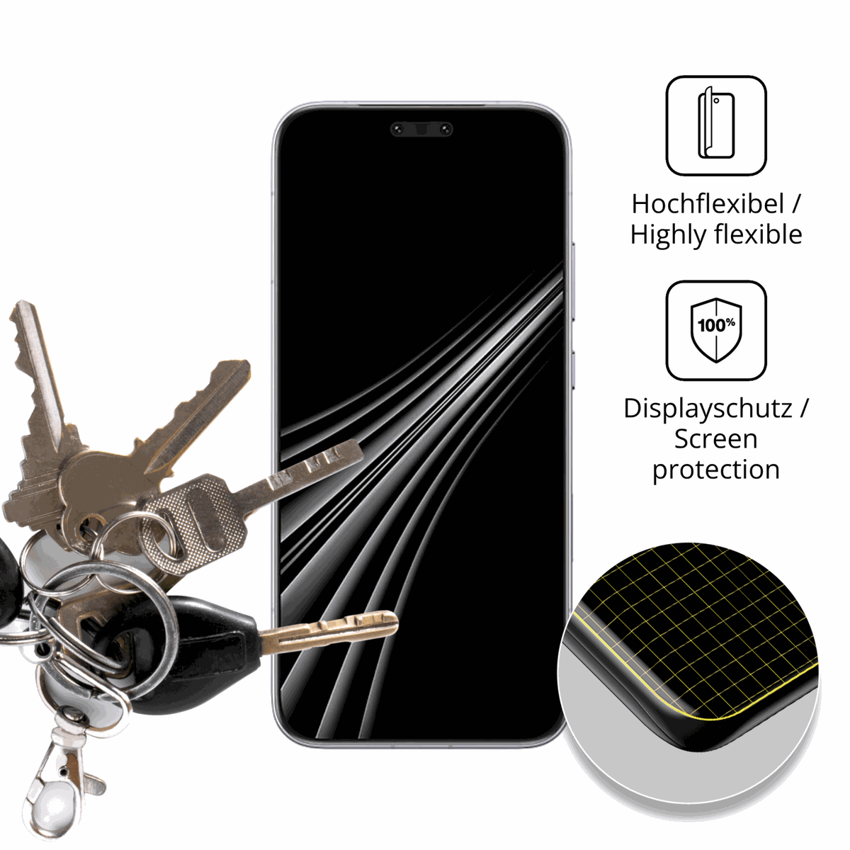 dipos Displayschutz für Honor Magic 8 RSR Porsche Design, transparente Oberfläche, geringe Dicke und perfekte Passform