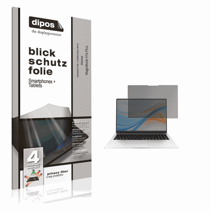 Blickschutzfolie von dipos passend für Honor MagicBook X16 Plus, präziser Zuschnitt und blasenfrei montiert