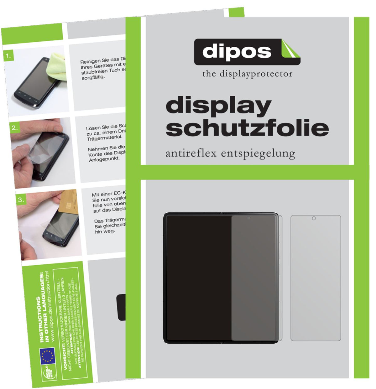 Matte Displayschutzfolie von dipos passend für Honor Magic V, präziser Zuschnitt und blasenfrei montiert