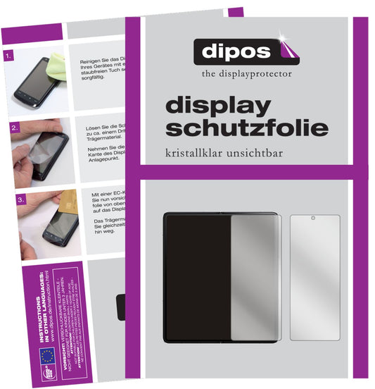Klare Displayschutzfolie von dipos passend für Honor Magic V, präziser Zuschnitt und blasenfrei montiert