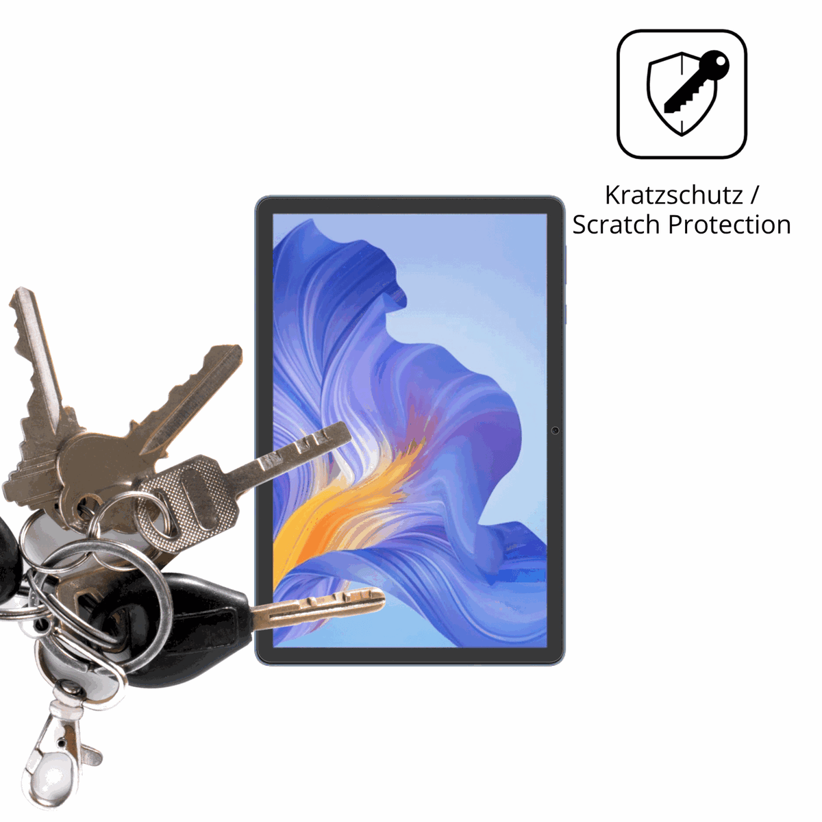 Schutz gegen Kratzer auf dem Honor Pad X8b Glas durch Schlüssel oder Ähnliches
