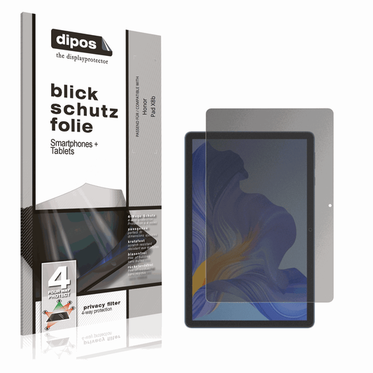 Blickschutzfolie von dipos passend für Honor Pad X8b, präziser Zuschnitt und blasenfrei montiert