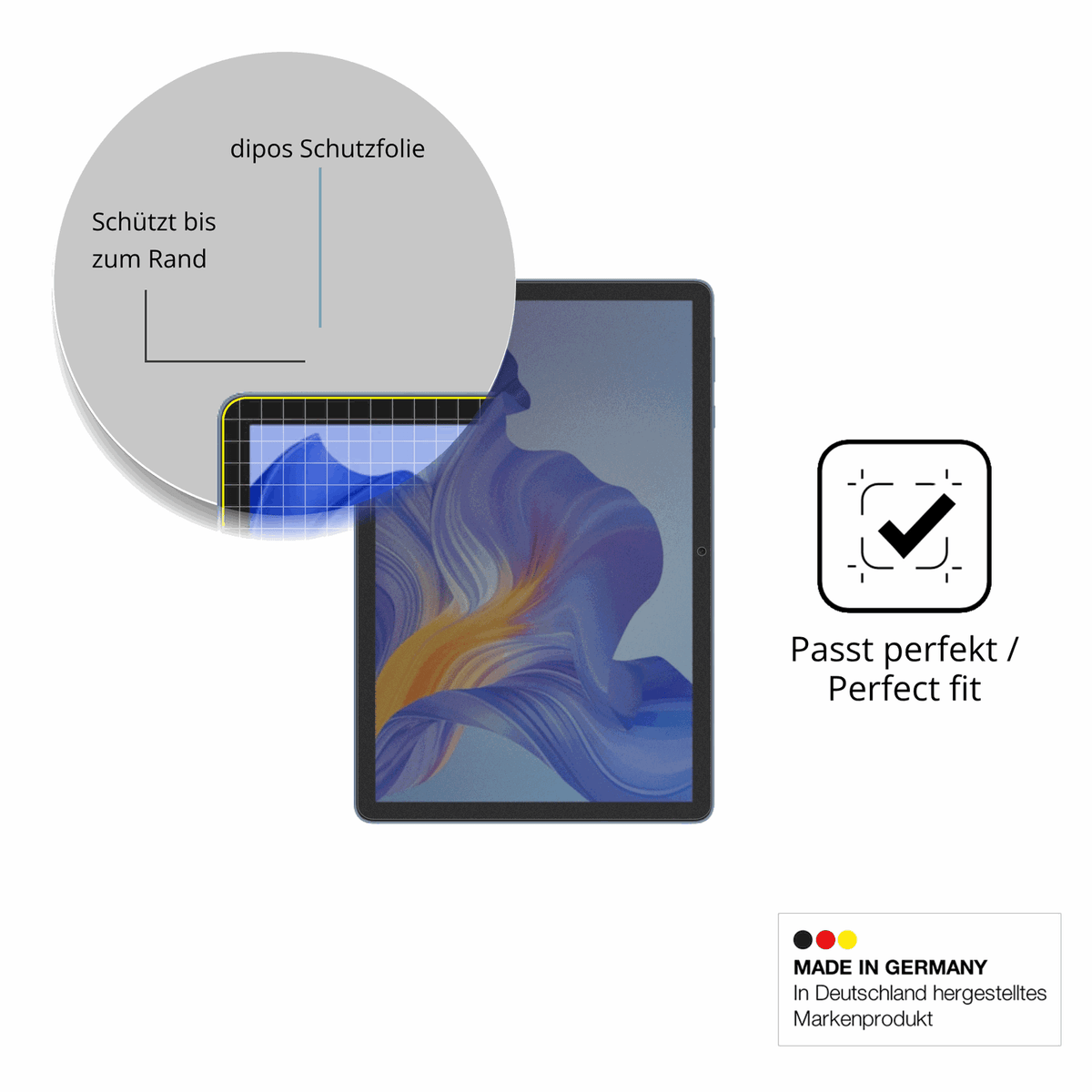Schutz gegen Kratzer auf dem Honor Pad X8b Glas durch Schlüssel oder Ähnliches