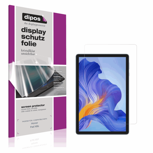 Klare Displayschutzfolie von dipos passend für Honor Pad X8b, präziser Zuschnitt und blasenfrei montiert
