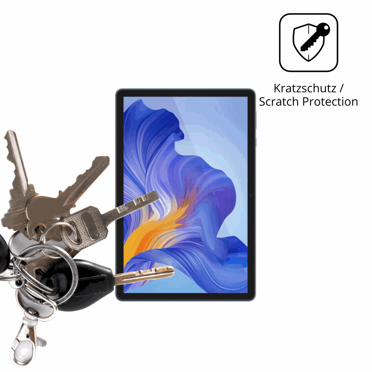 Schutz gegen Kratzer auf dem Honor Pad X8b Glas durch Schlüssel oder Ähnliches