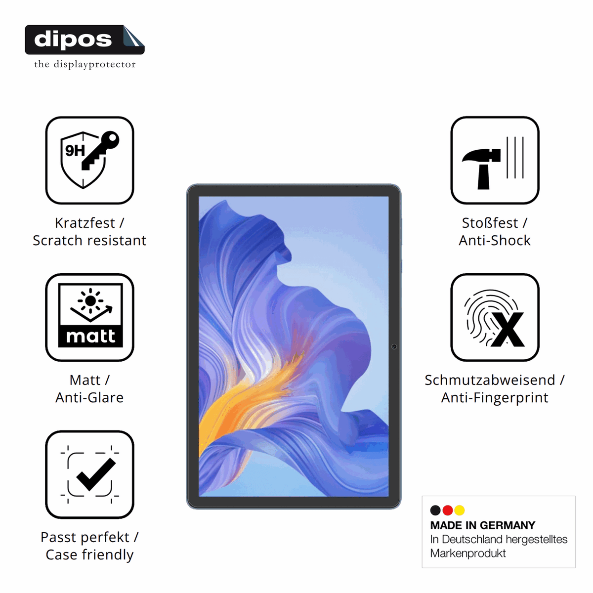Displayschutz hergestellt in Deutschland, höchste Qualität made in Germany