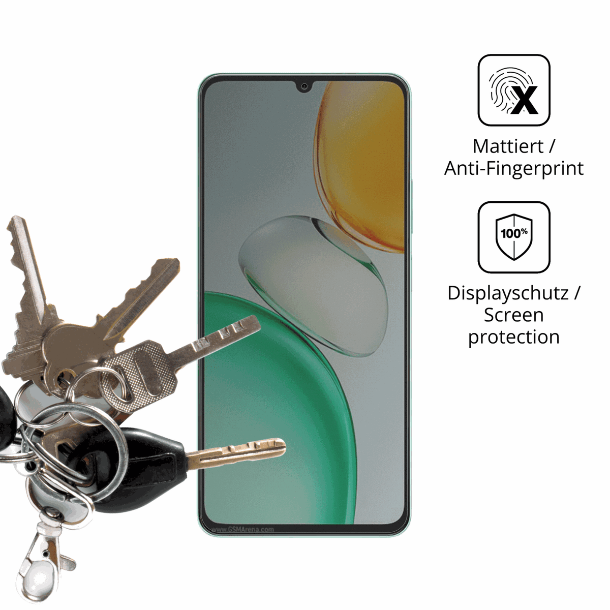 dipos Displayschutz für Honor Play 10, mattierte Oberfläche, Blickschutzfilter und perfekter Passform