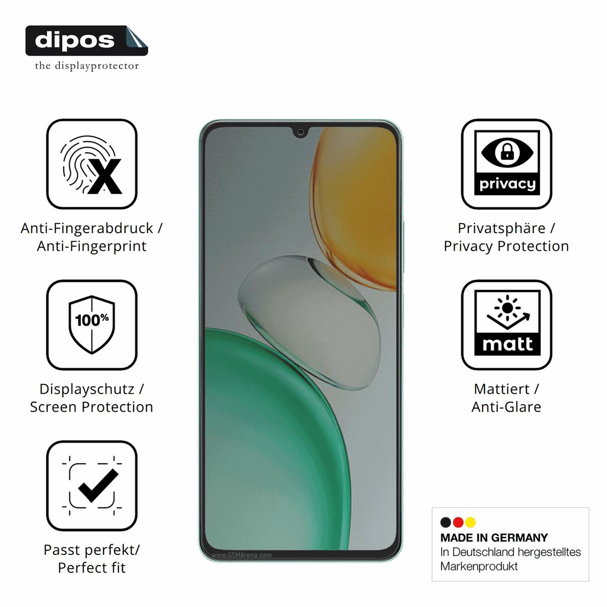 Privatsphäre-Schutz durch Sichtschutz-Folie passend zugeschnitten für Honor Play 10