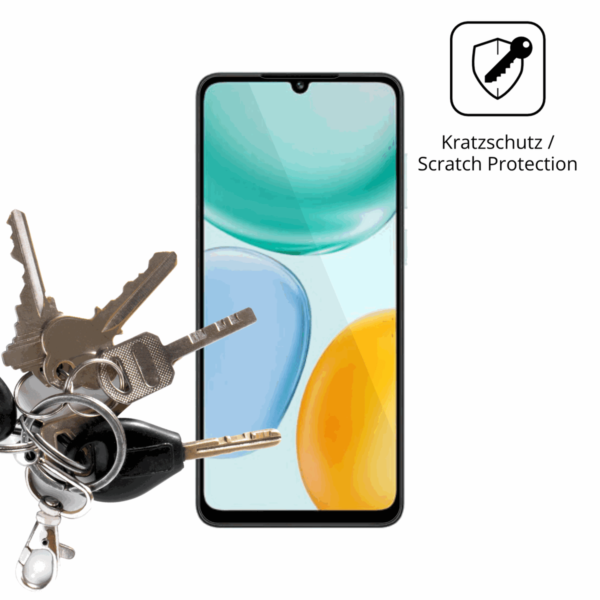Schutz gegen Kratzer auf dem honorplay 10a Glas durch Schlüssel oder Ähnliches