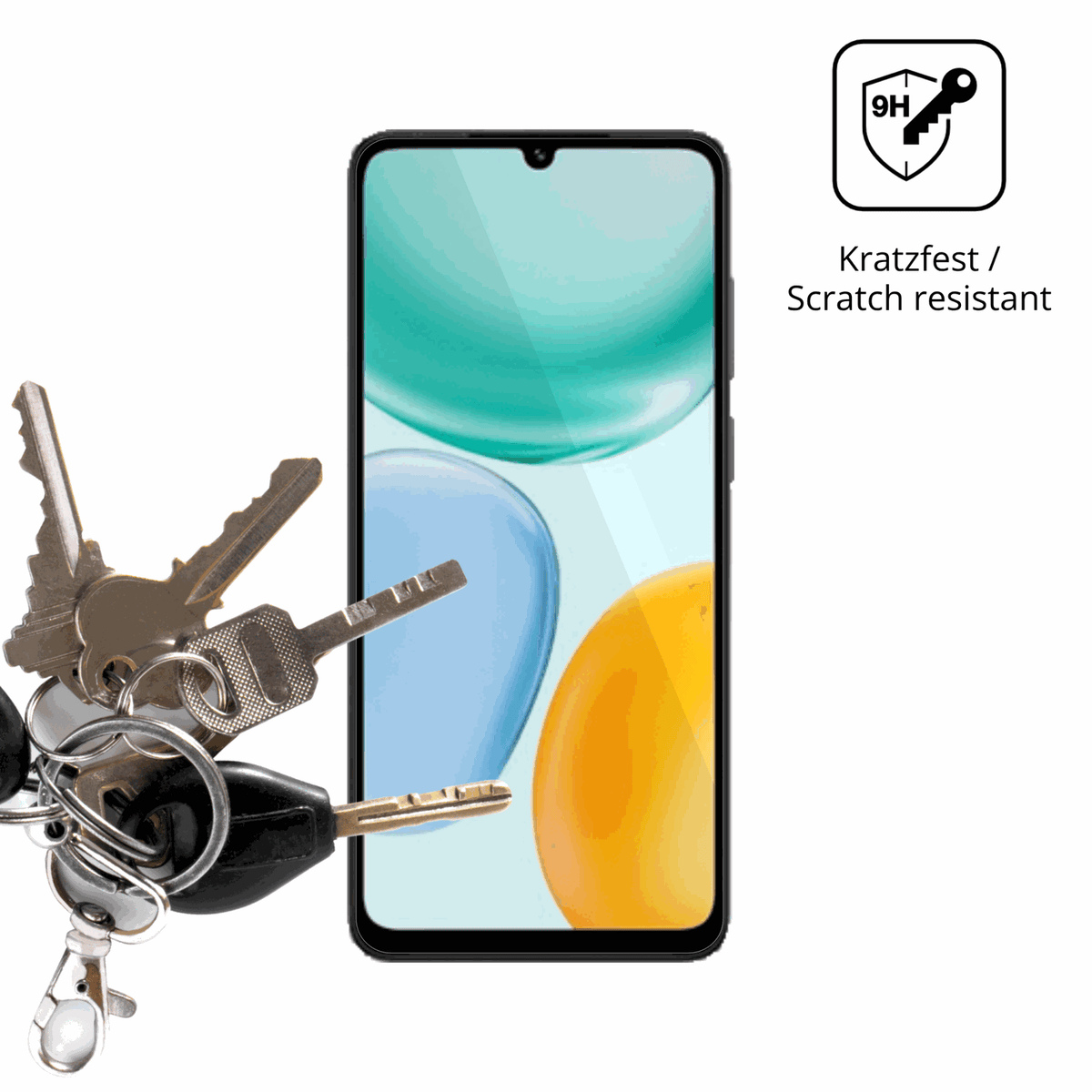 dipos Displayschutz für Honor Play 10A 5G, transparente Oberfläche, perfekte Passform auch für die Rundungen