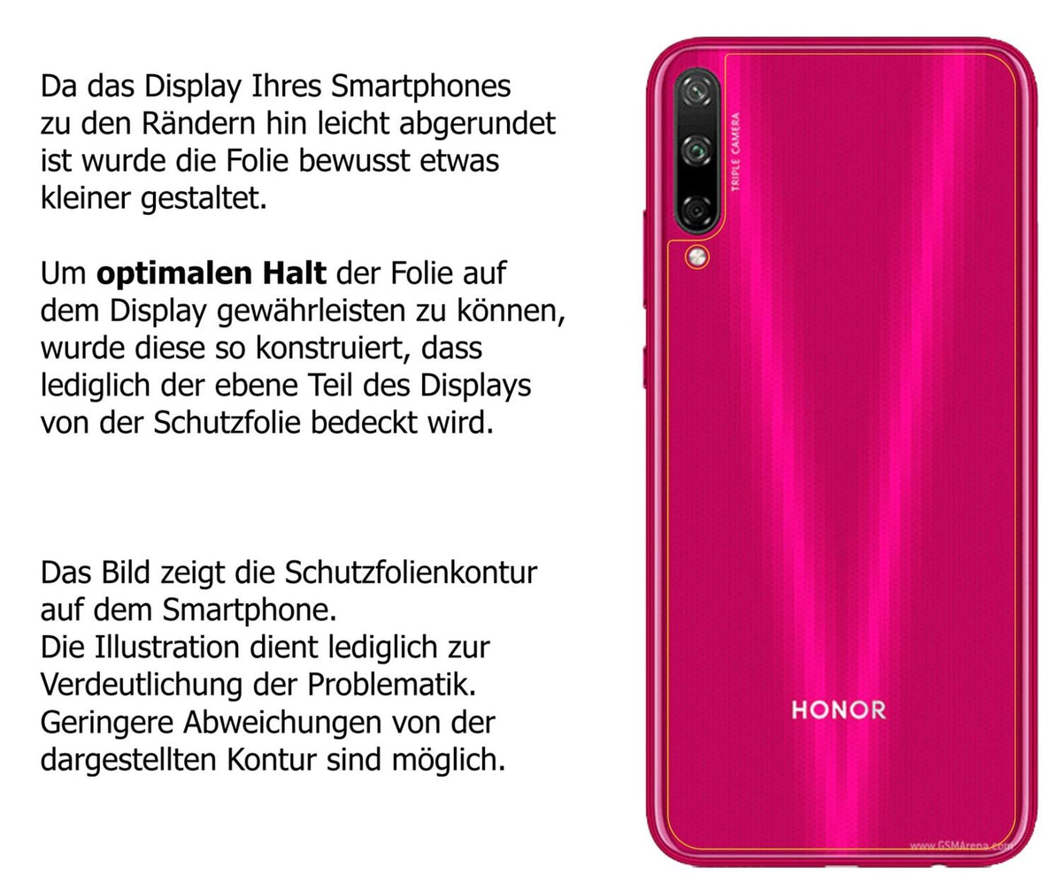 dipos Displayschutz für Huawei Enjoy 10 Rückseite, transparente Oberfläche, perfekte Passform auch für die Rundungen