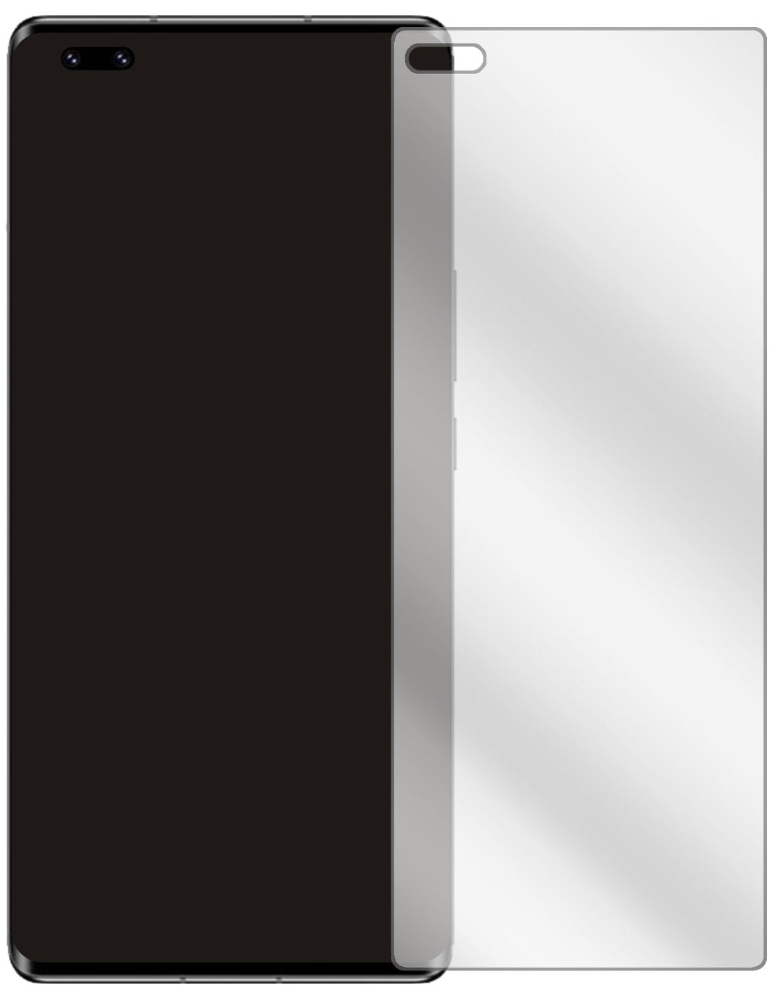 HonorV40 5G mit aufgebrachter dipos Displayschutzfolie, glasklare Darstellung ohne Einschränkungen
