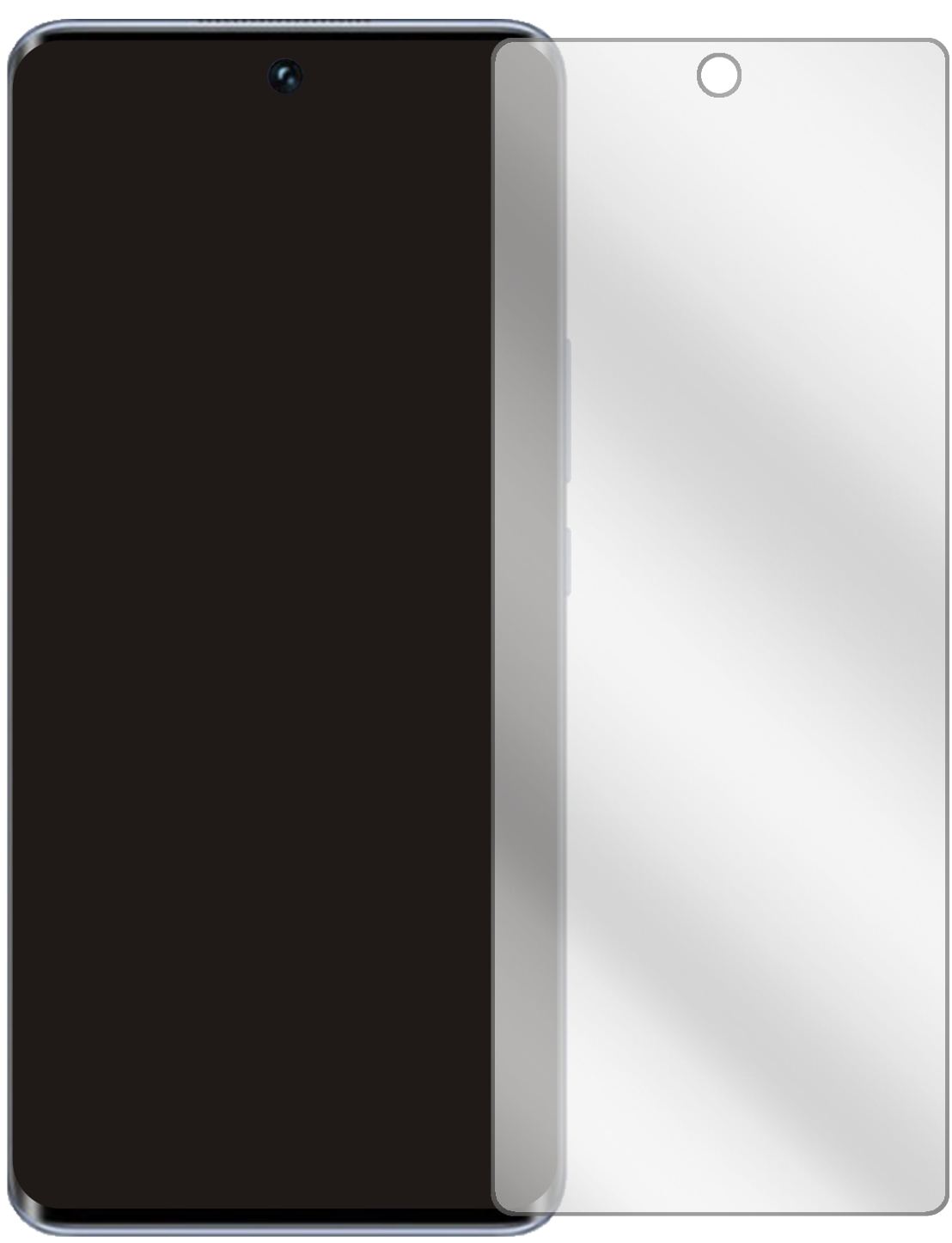HonorV40 Lite mit aufgebrachter dipos Displayschutzfolie, glasklare Darstellung ohne Einschränkungen