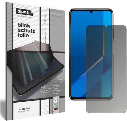 Blickschutzfolie von dipos passend für Honor X10 Max 5G, präziser Zuschnitt und blasenfrei montiert