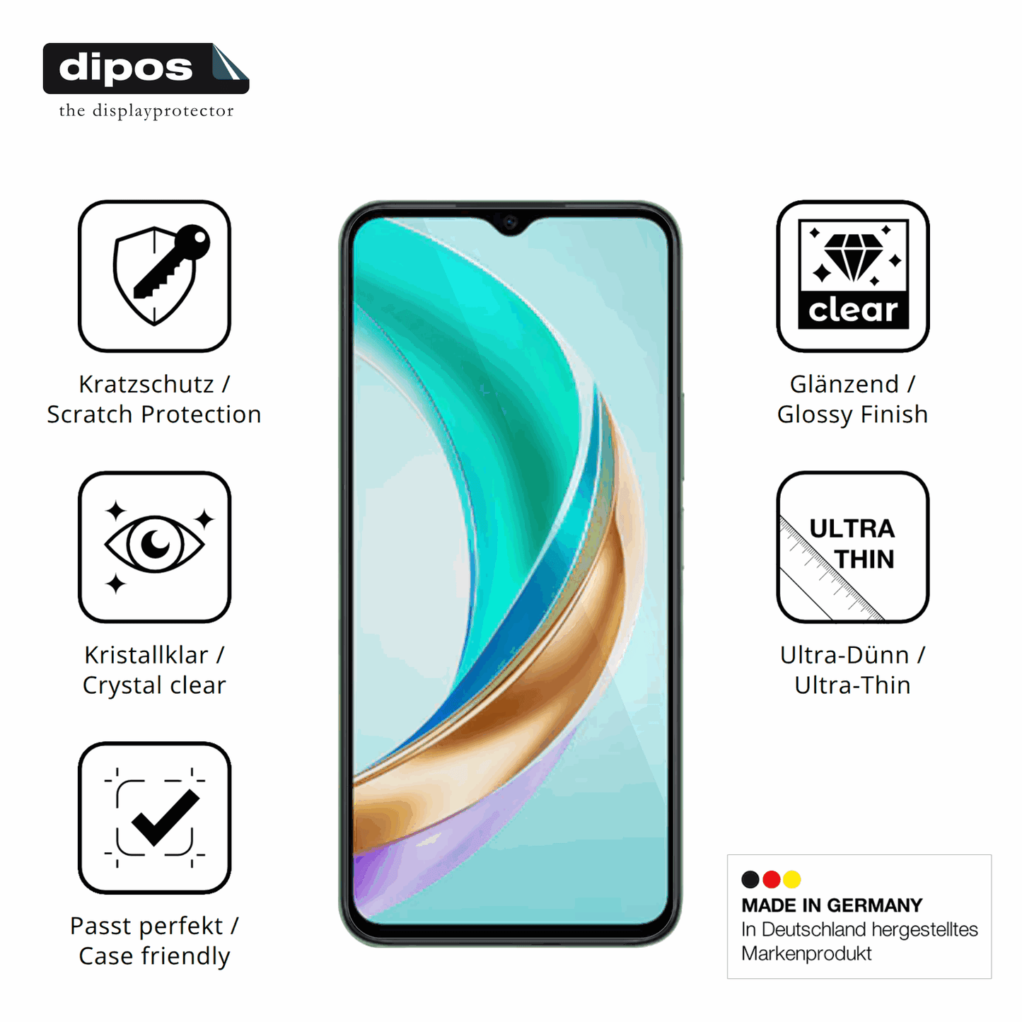 Displayschutz hergestellt in Deutschland, höchste Qualität made in Germany