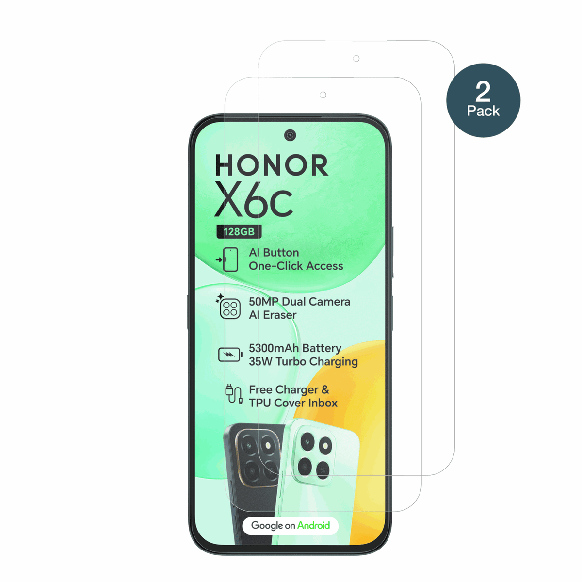 HonorX6c mit aufgebrachter dipos Panzerfolie, die lästige Fingerabdrücke minimiert