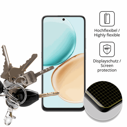 dipos Displayschutz für Honor X7d 4G, transparente Oberfläche, perfekte Passform auch für die Rundungen