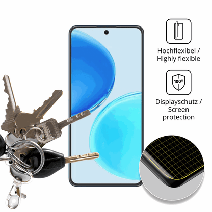 dipos Displayschutz für Honor X8d, transparente Oberfläche, perfekte Passform auch für die Rundungen