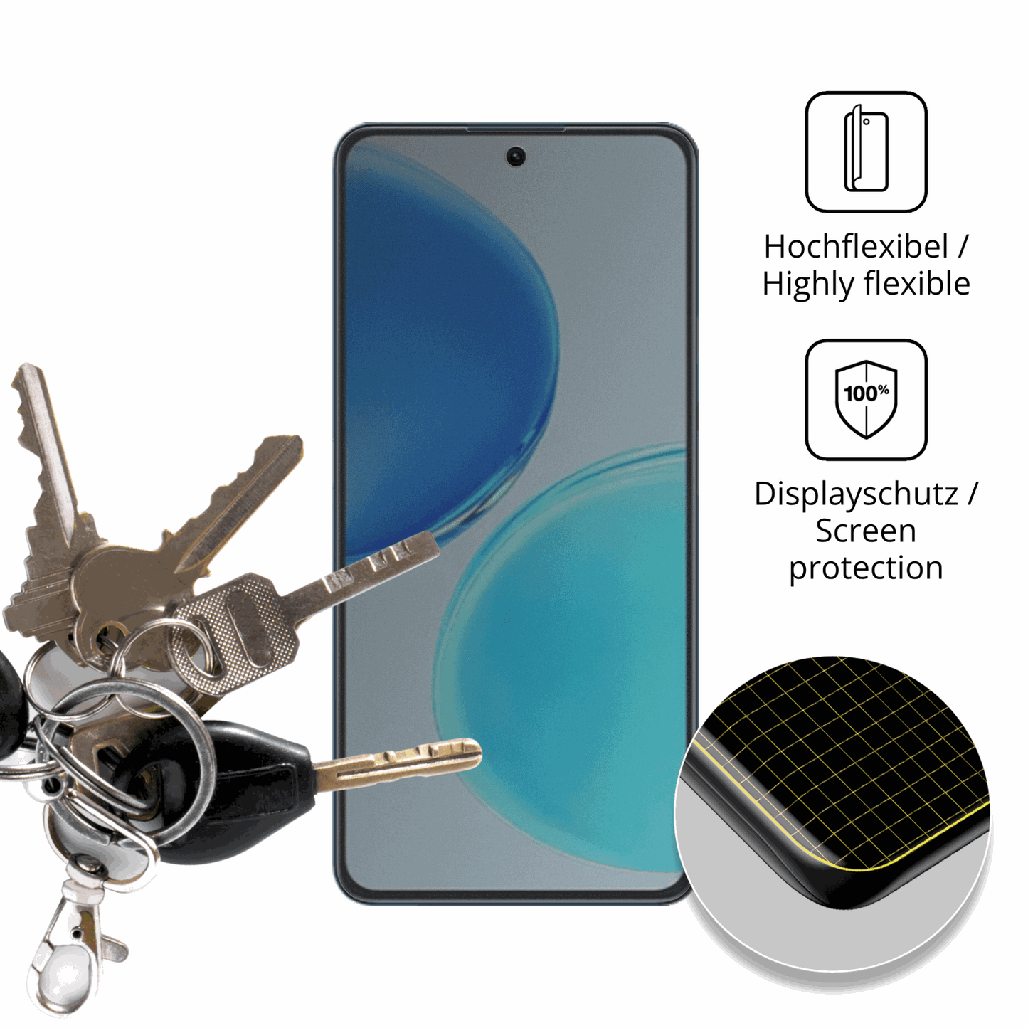 dipos Displayschutz für Honor X8d, mit Blickschutzfilter und perfekter Passform auch für die Rundungen
