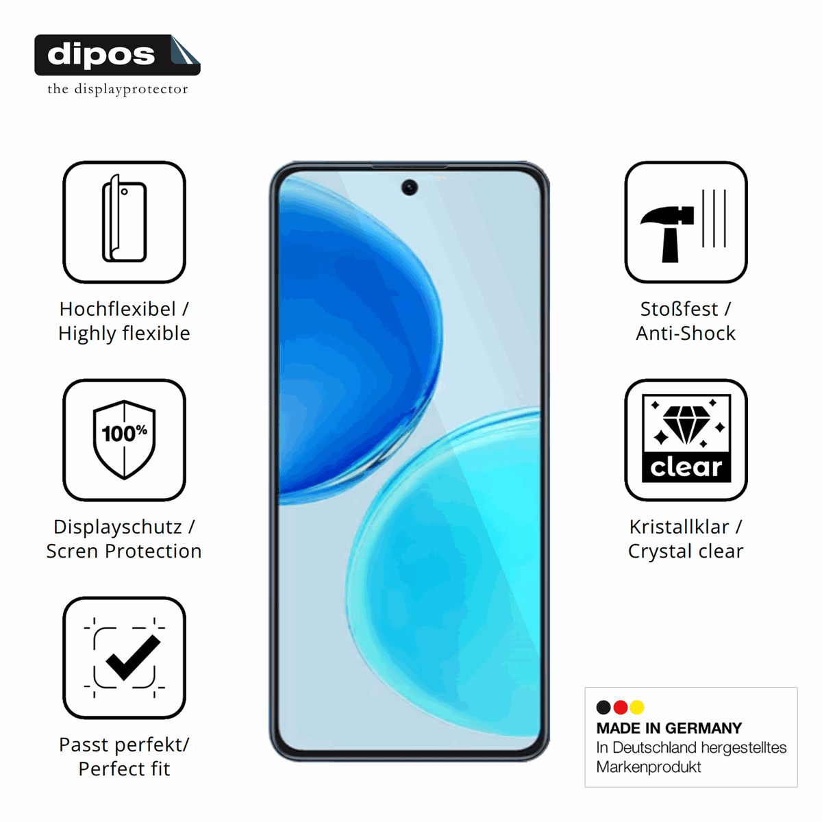Displayschutz hergestellt in Deutschland, höchste Qualität made in Germany