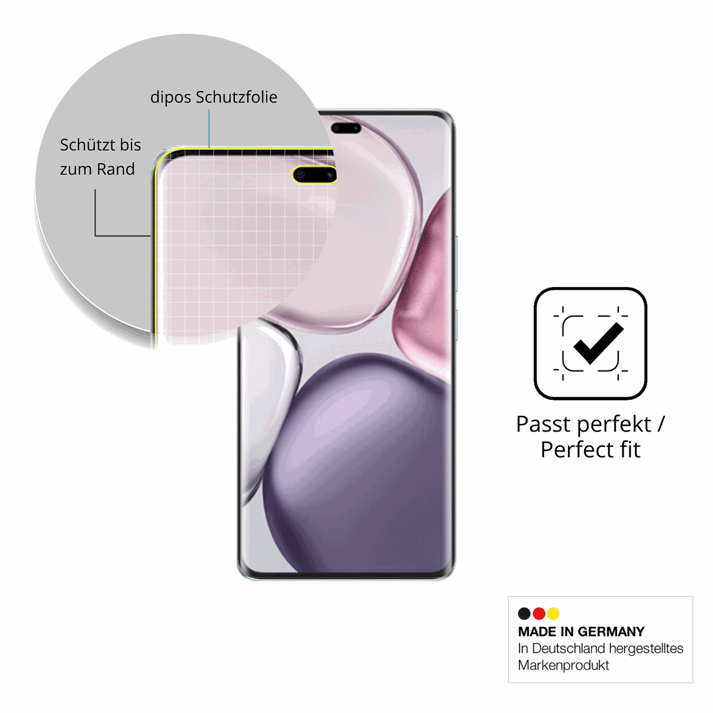 Besonders flexibler Displayschutz mit Anti-Shock-Schicht im Materialmix