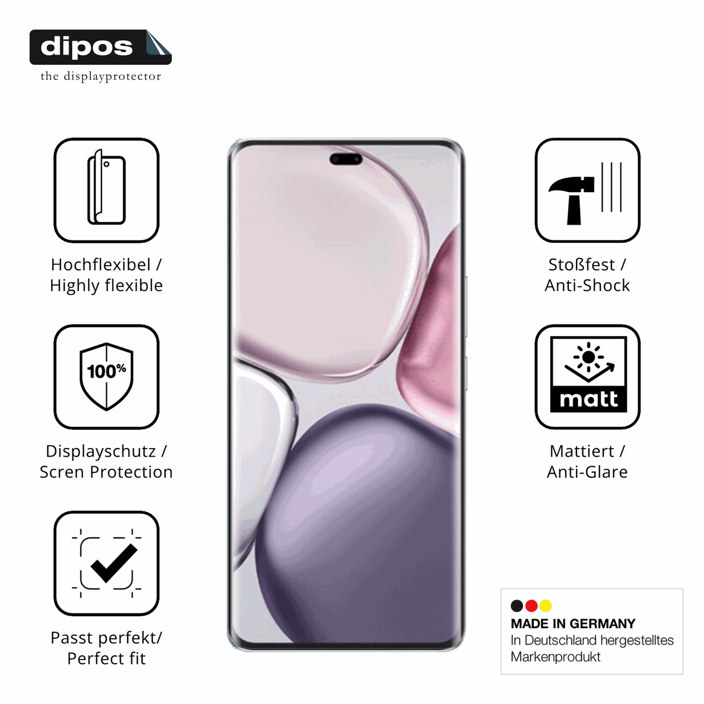 Displayschutz hergestellt in Deutschland, höchste Qualität made in Germany