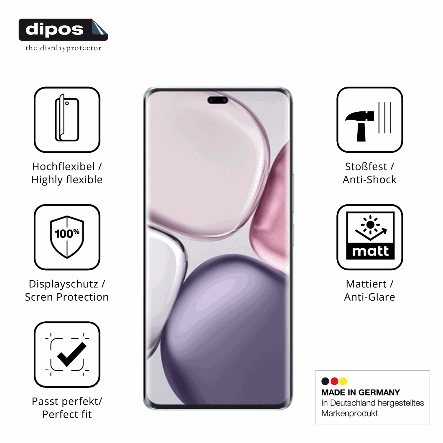 Displayschutz hergestellt in Deutschland, höchste Qualität made in Germany
